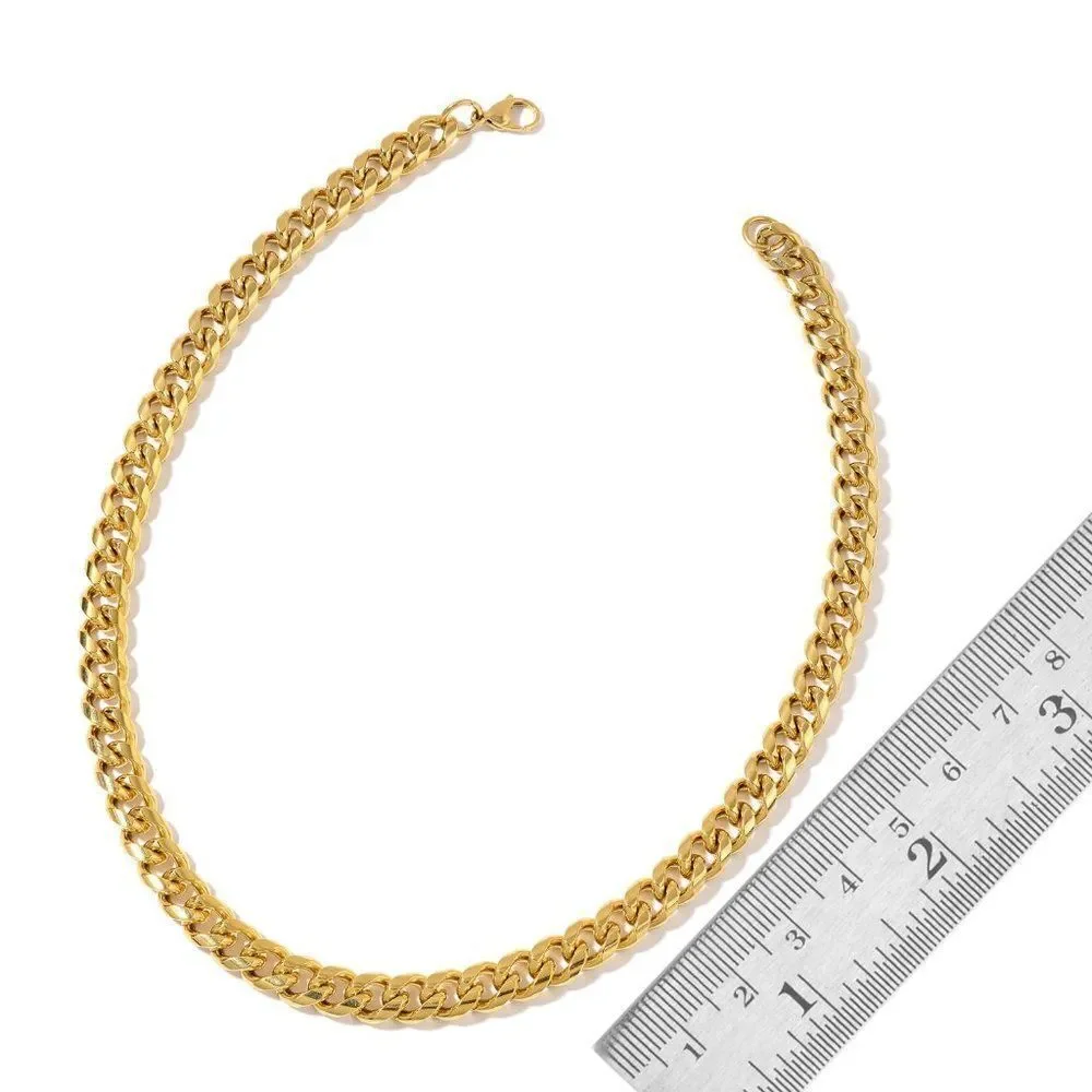 ION Plated YG Curb Necklace 24 in